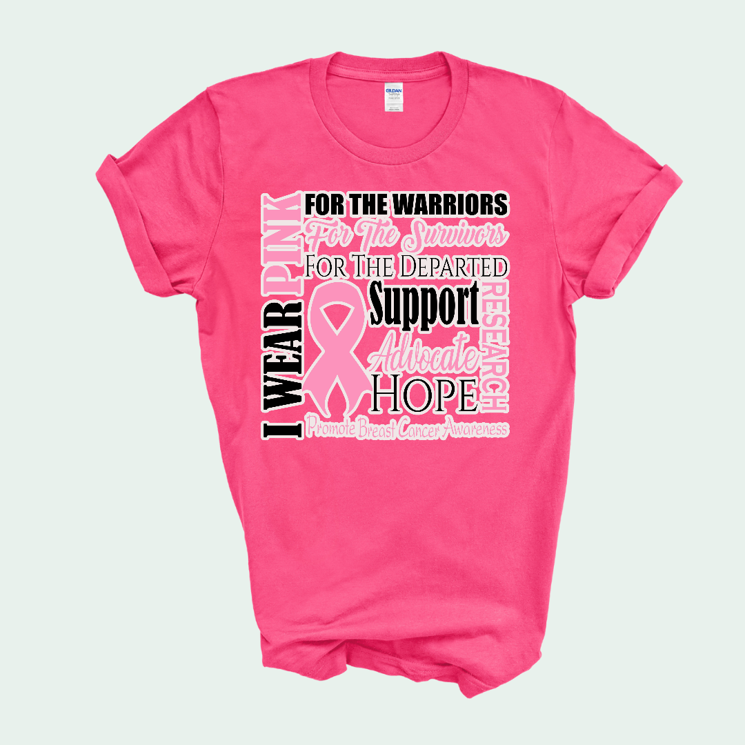 I Wear Pink Breast Cancer Awareness Tshirt