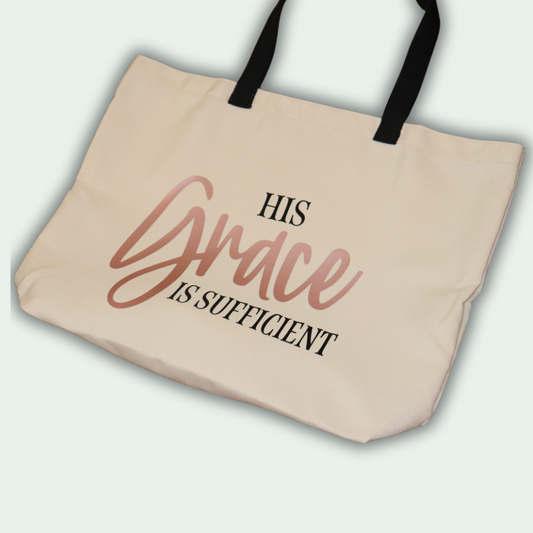 His Grace Is Sufficient Tote Bag